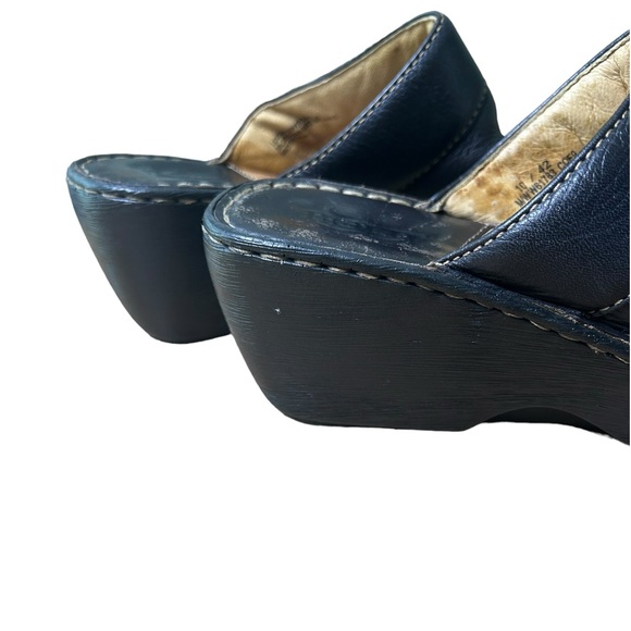 BORN Black Leather Clog/Mule Wedge Shoes Women’s Size 10 - Picture 7 of 10